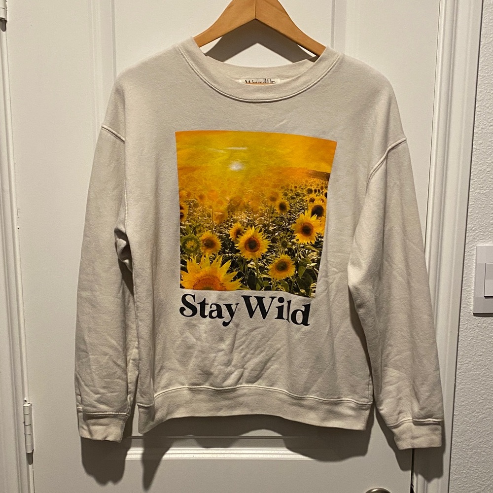 Wound Up Cream Sunflower Sweater